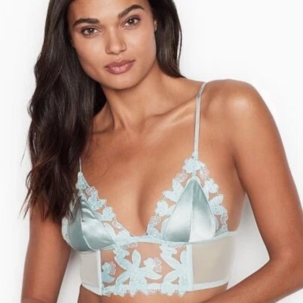 Victoria Secret Lace Baby Blue Bralette Lingerie Bra